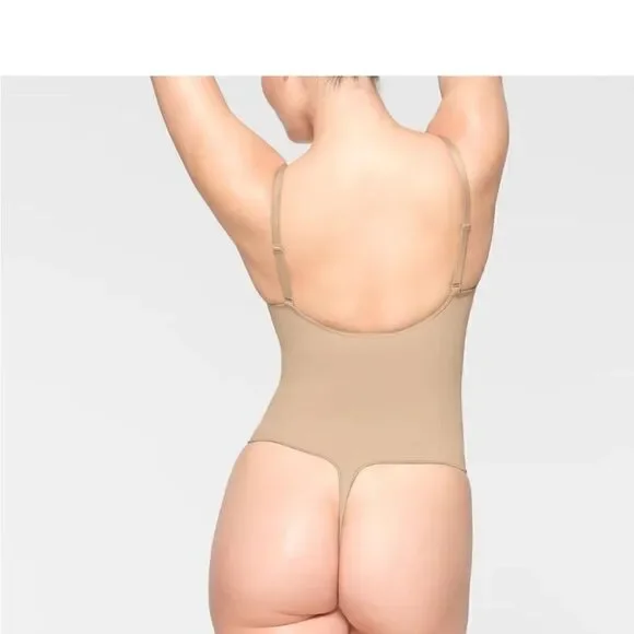 SKIMS Seamless Sculpt Shaping Seamless Thong Bodysuit In Clay Nude 4XL